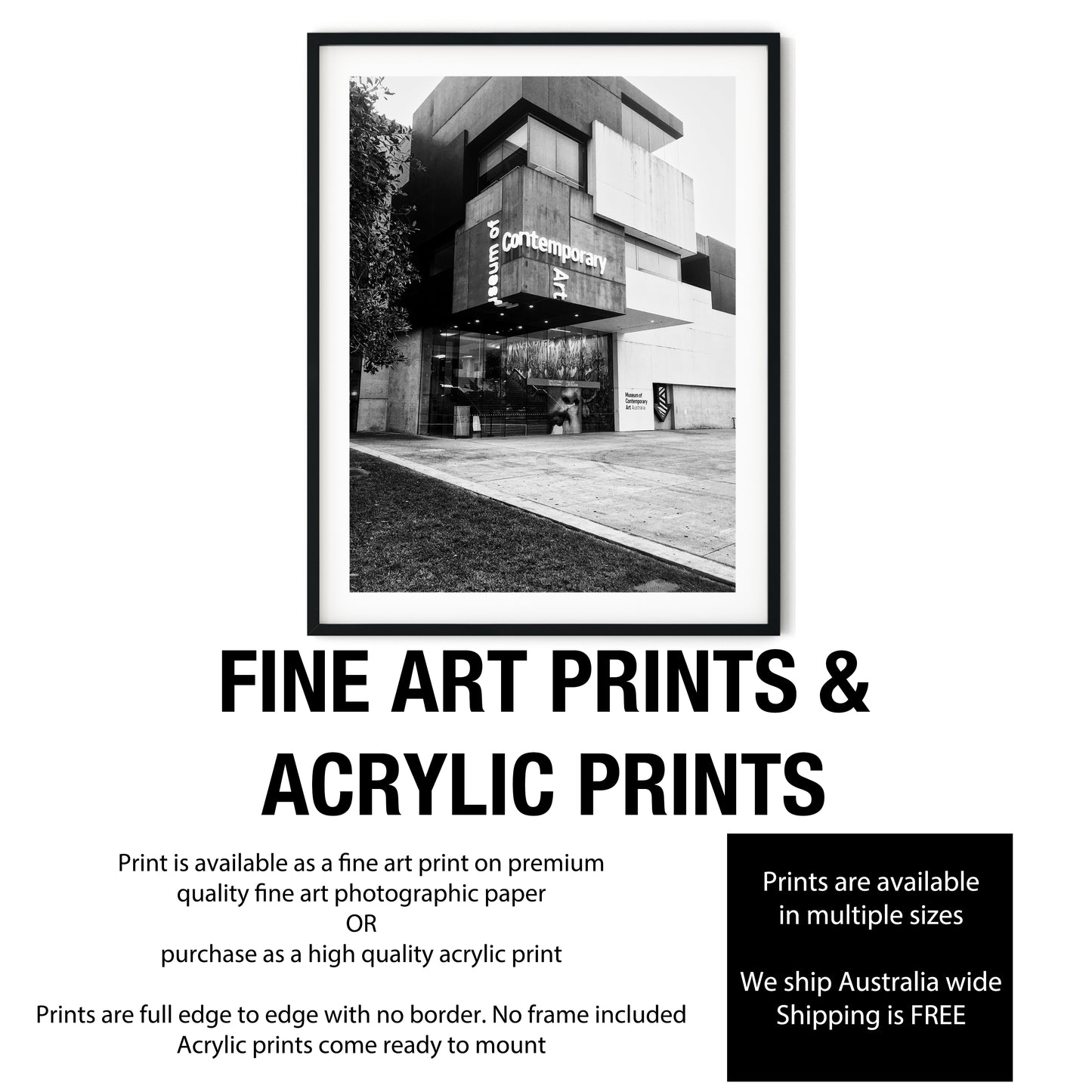 Museum of Contemporary Art Sydney Black and White Print
