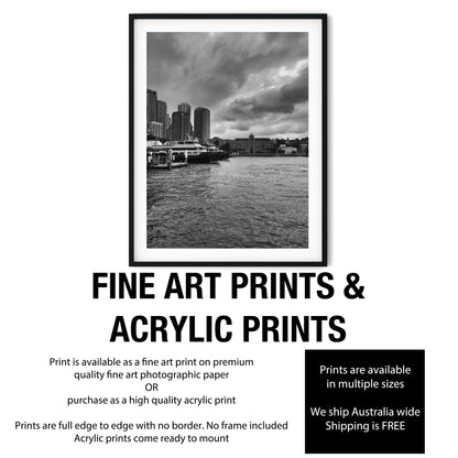 Sydney Ferries at Circular Quay Black and White Print