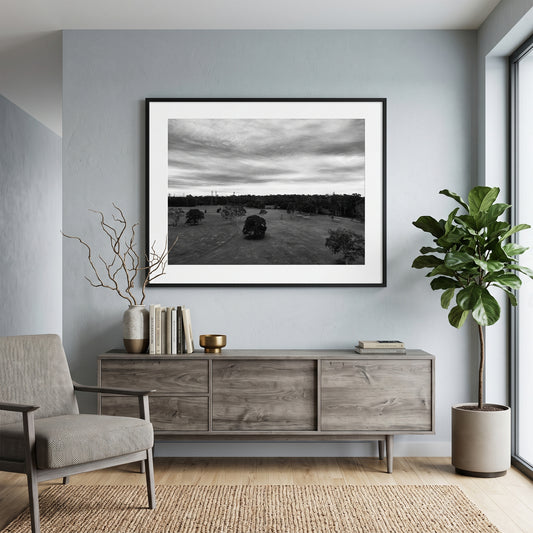 Carindale Recreation Reserve Aerial Black and White Print