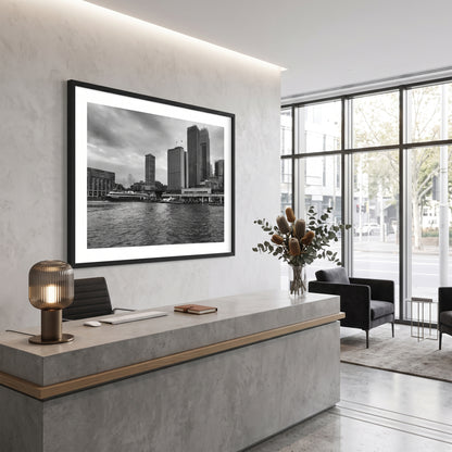 Circular Quay Sydney Skyline Black and White Print