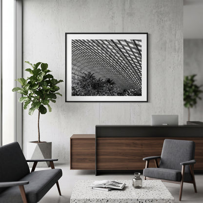 Curved Glass Conservatory Dome Black and White Print