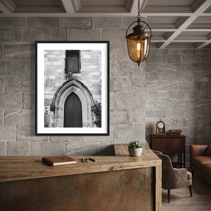 St Patrick's Church Hill Sydney Gothic Archway Black and White Print