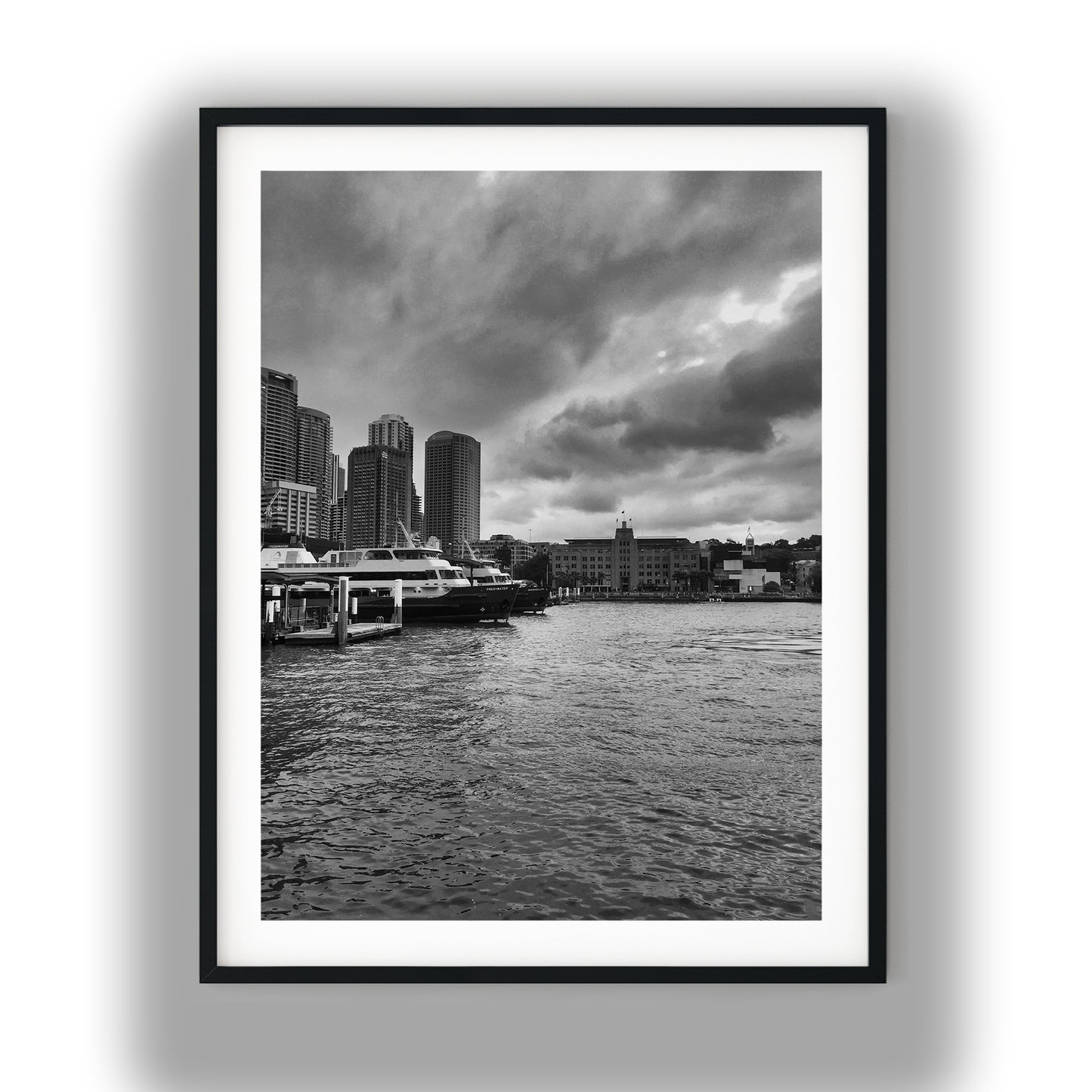 Sydney Ferries at Circular Quay Black and White Print