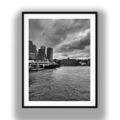 Sydney Ferries at Circular Quay Black and White Print