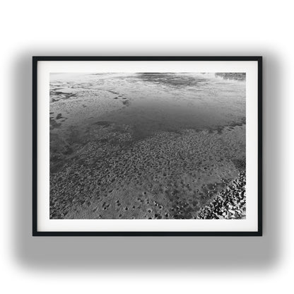 Low Tide Mudflat Textures Black and White Print