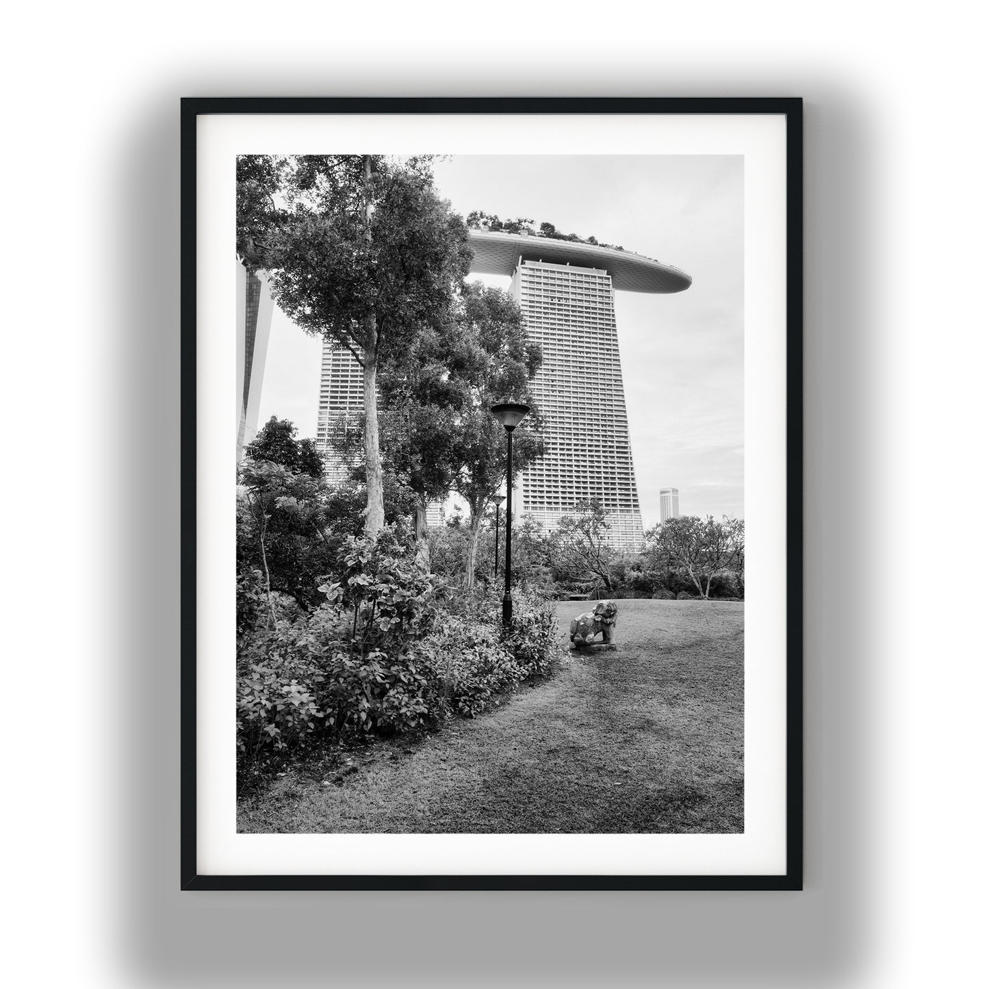 Marina Bay Sands Singapore Garden Black and White Print