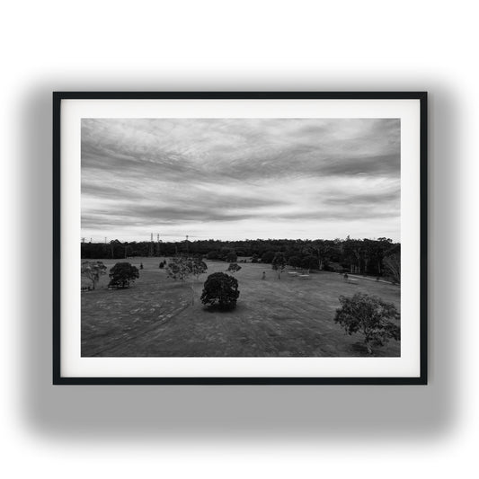 Carindale Recreation Reserve Aerial Black and White Print