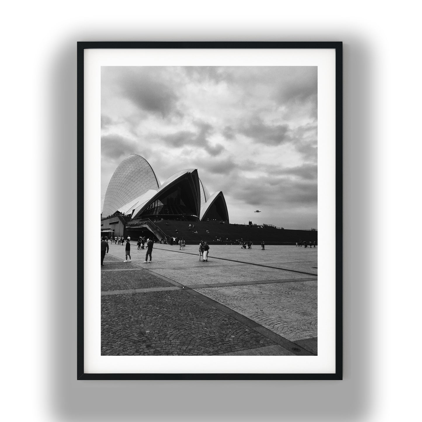Sydney Opera House Forecourt Black and White Print