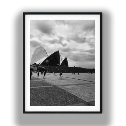 Sydney Opera House Forecourt Black and White Print