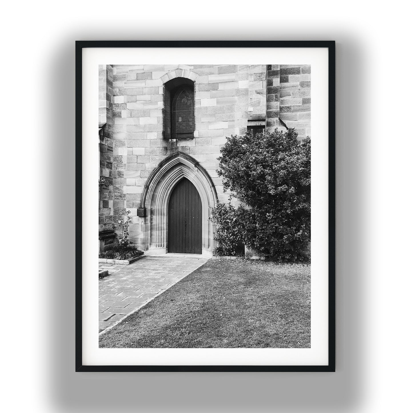 St Patrick's Church Hill Gothic Archway Black and White Print