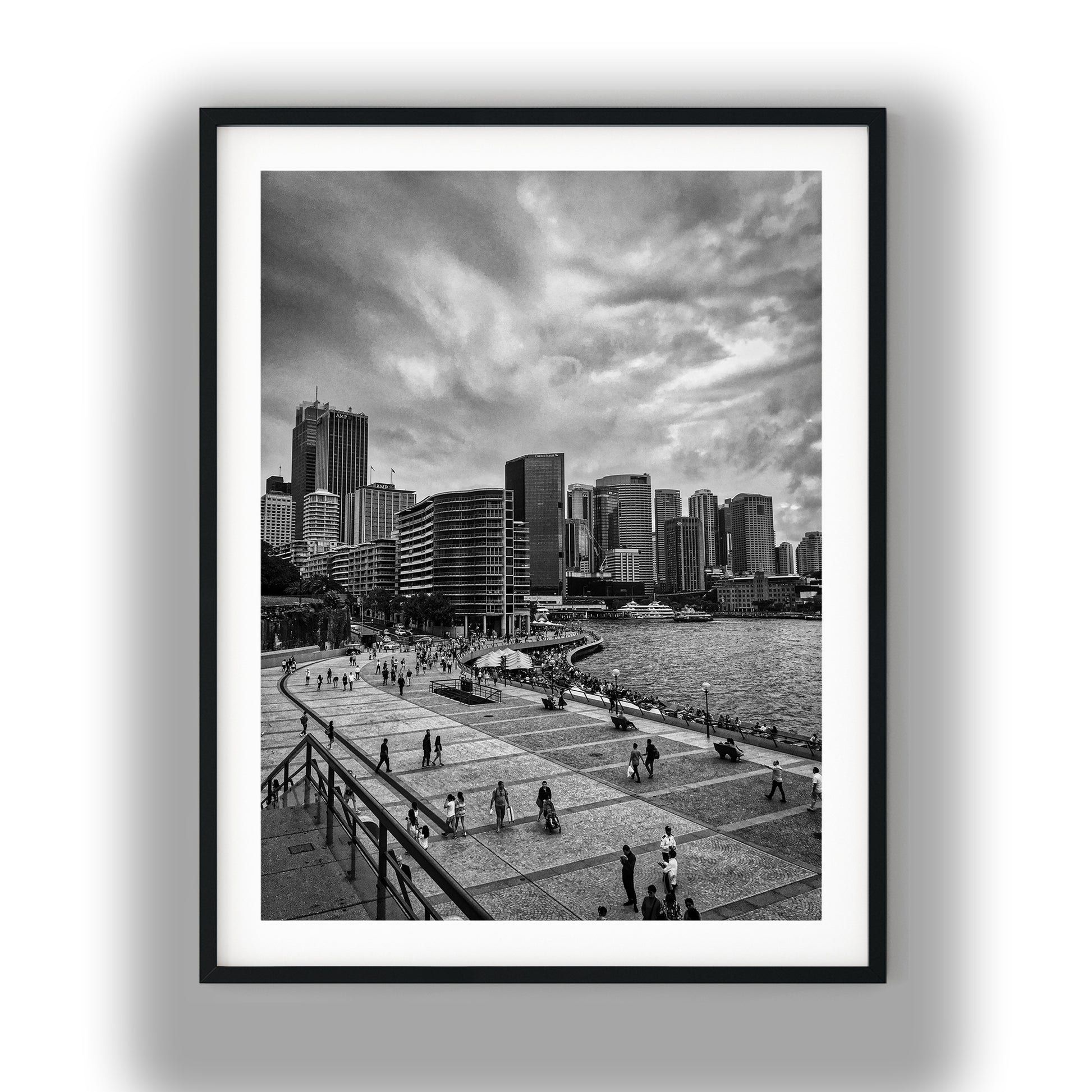 Circular Quay Sydney Skyline Black and White Print