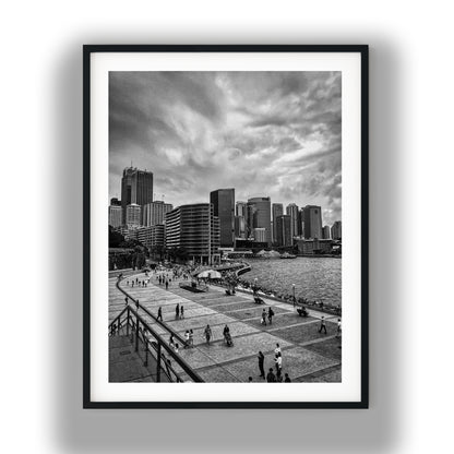 Circular Quay Sydney Skyline Black and White Print