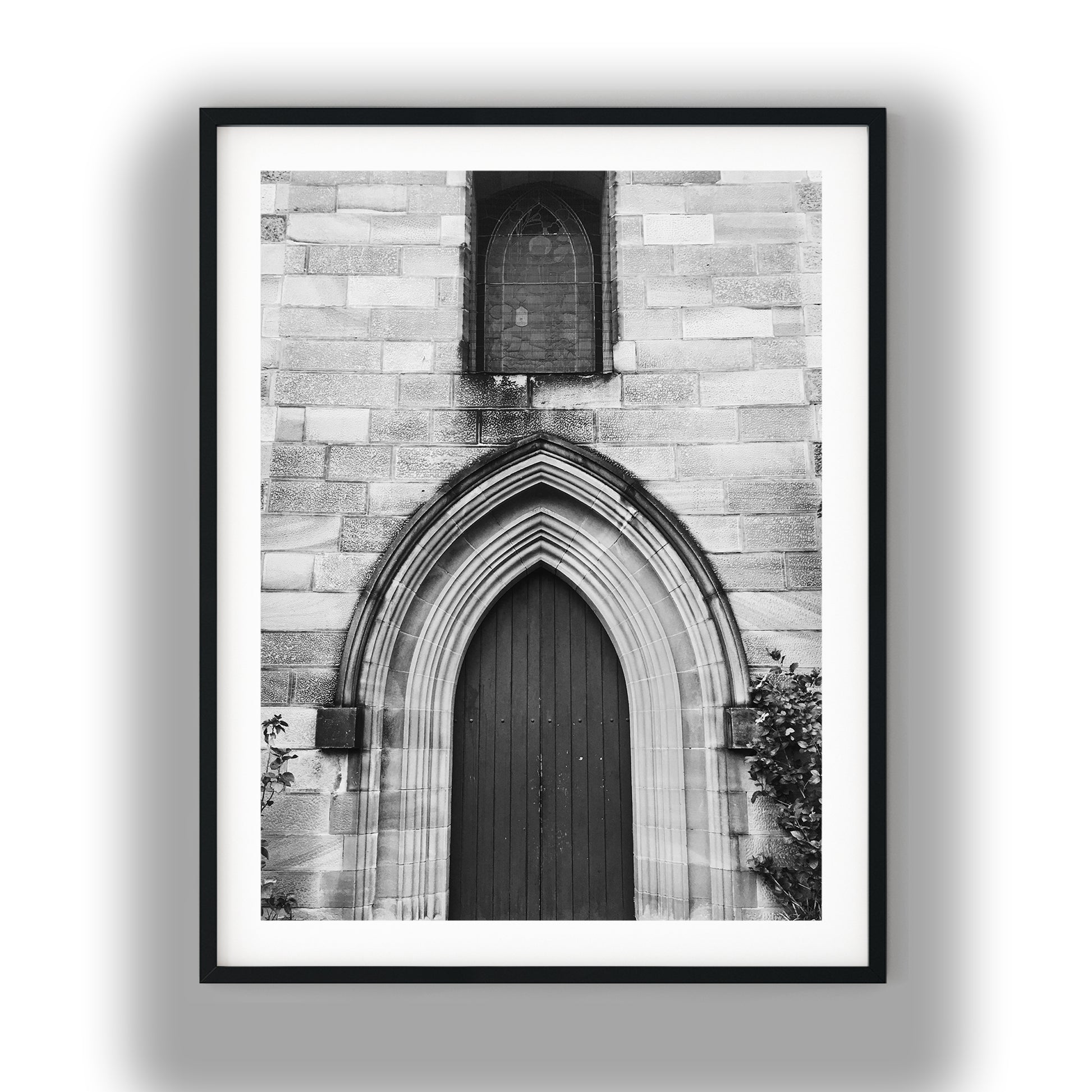 St Patrick's Church Hill Sydney Gothic Archway Black and White Print