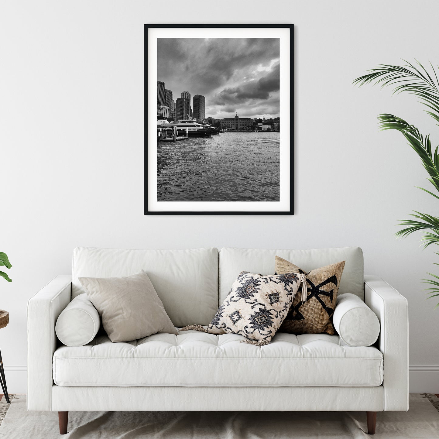 Sydney Ferries at Circular Quay Black and White Print