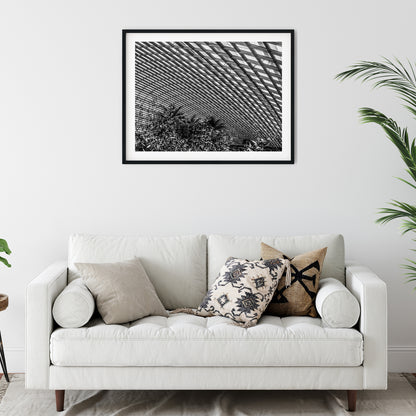 Curved Glass Conservatory Dome Black and White Print
