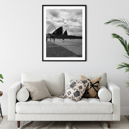Sydney Opera House Forecourt Black and White Print