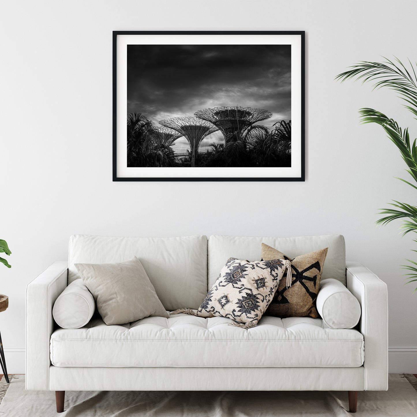 Dramatic Supertree Grove Singapore Black and White Print