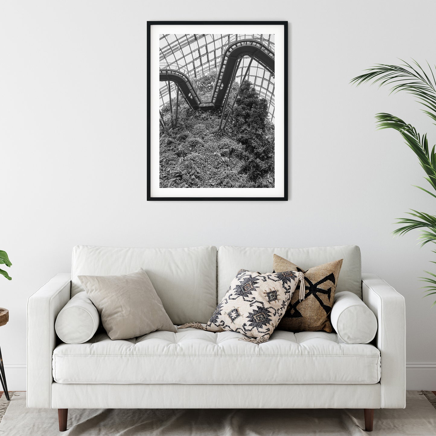 Singapore Cloud Forest Walkway Black and White Print
