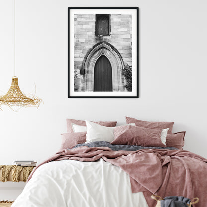 St Patrick's Church Hill Sydney Gothic Archway Black and White Print