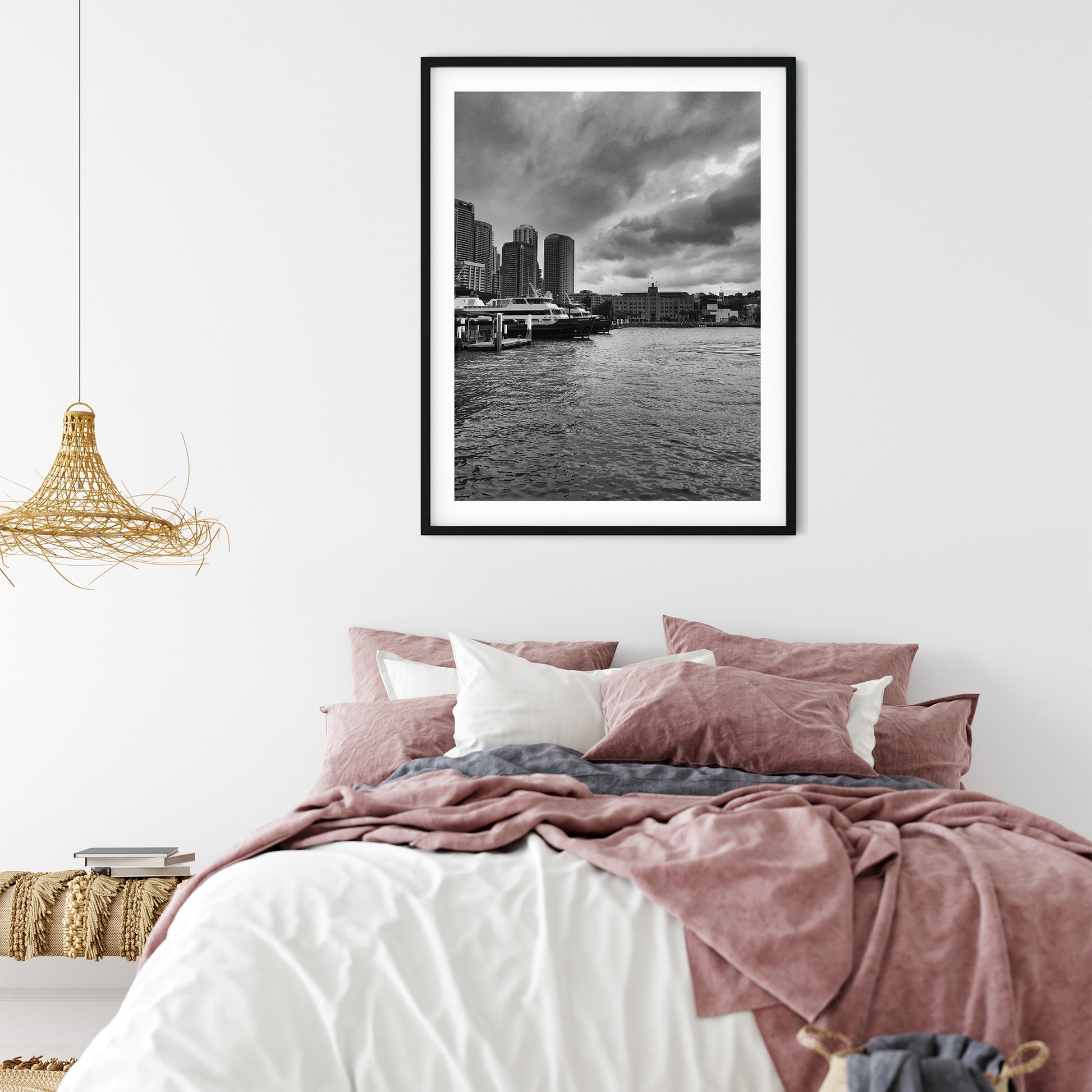 Sydney Ferries at Circular Quay Black and White Print
