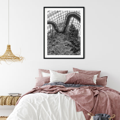 Singapore Cloud Forest Walkway Black and White Print