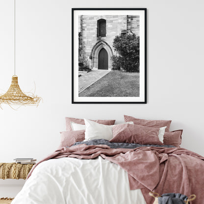 St Patrick's Church Hill Gothic Archway Black and White Print