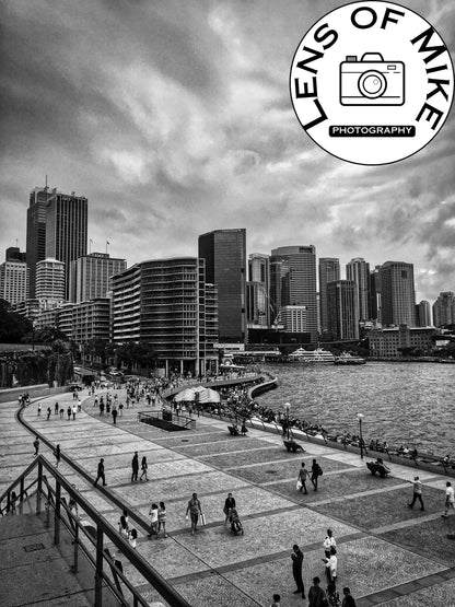 Circular Quay Sydney Skyline Black and White Print