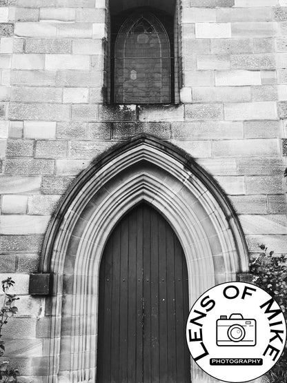 St Patrick's Church Hill Sydney Gothic Archway Black and White Print